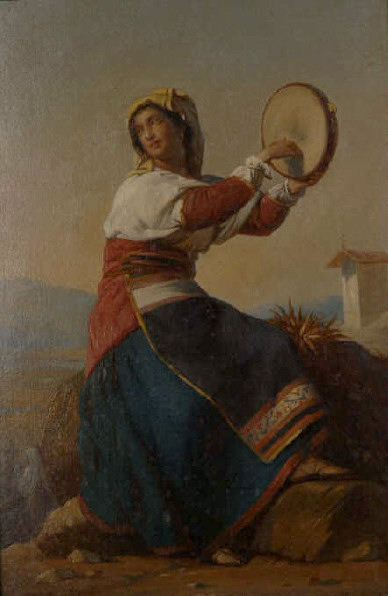 Peasant Girl with Tambourine